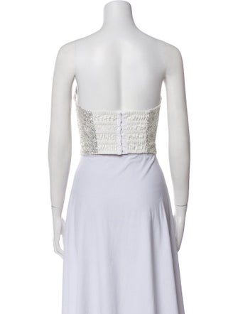 Retrofête Lace Pattern Strapless Crop Top