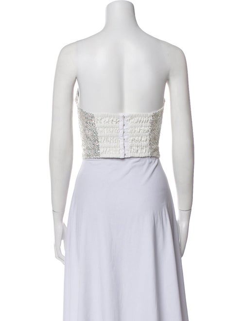 Retrofête Lace Pattern Strapless Crop Top