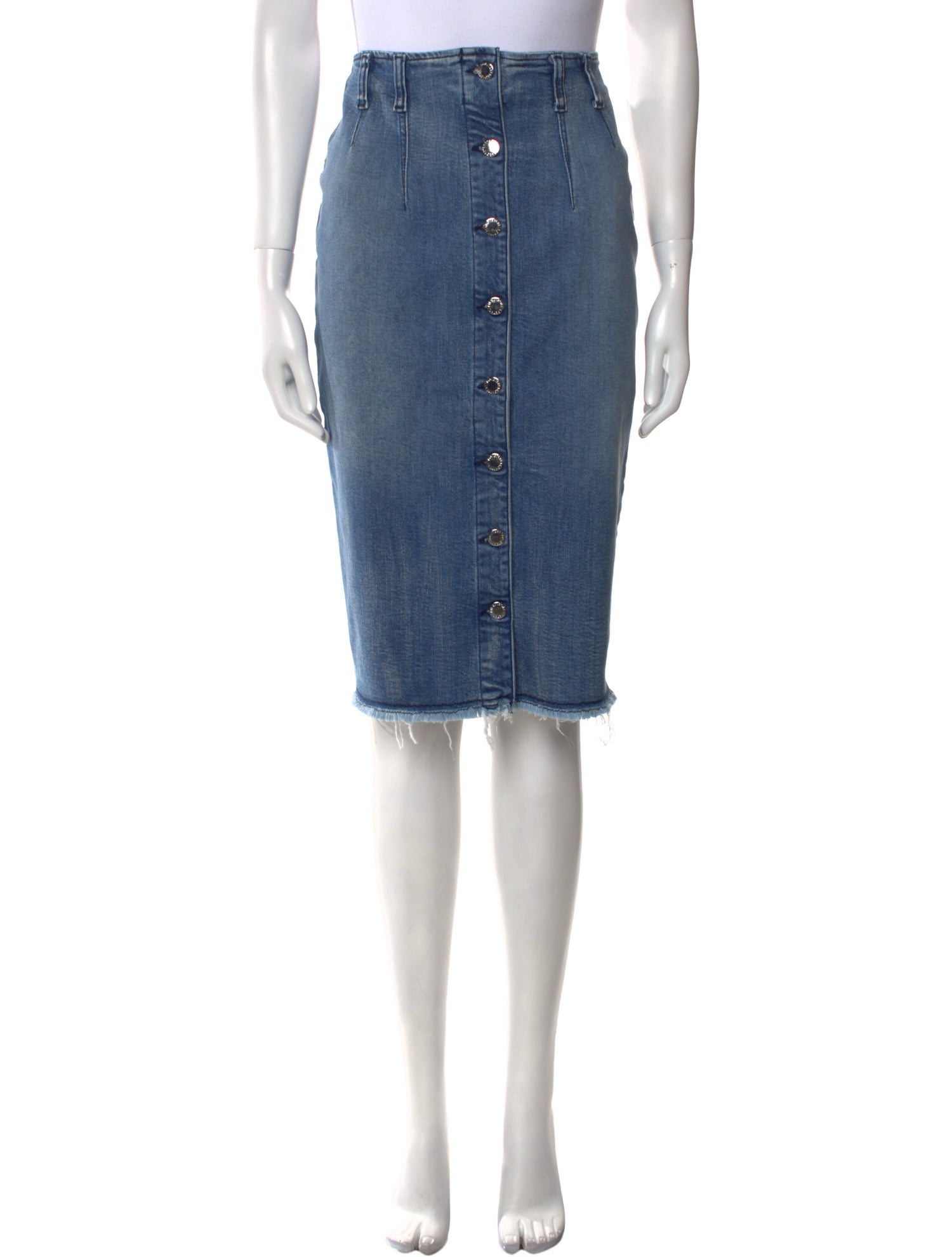 Retrofête Distressed Accents Midi Length Skirt