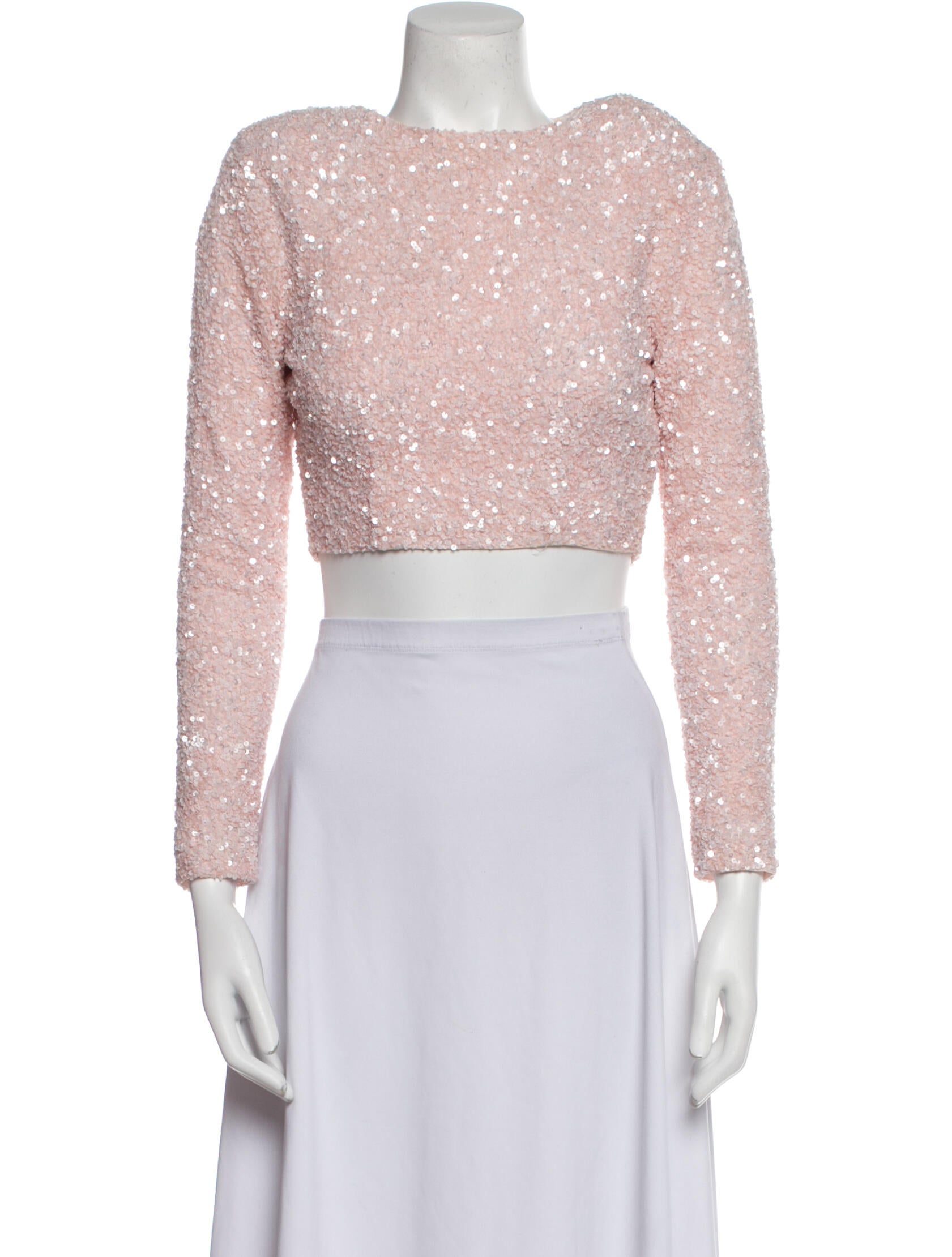 Retrofête Scoop Neck Long Sleeve Crop Top