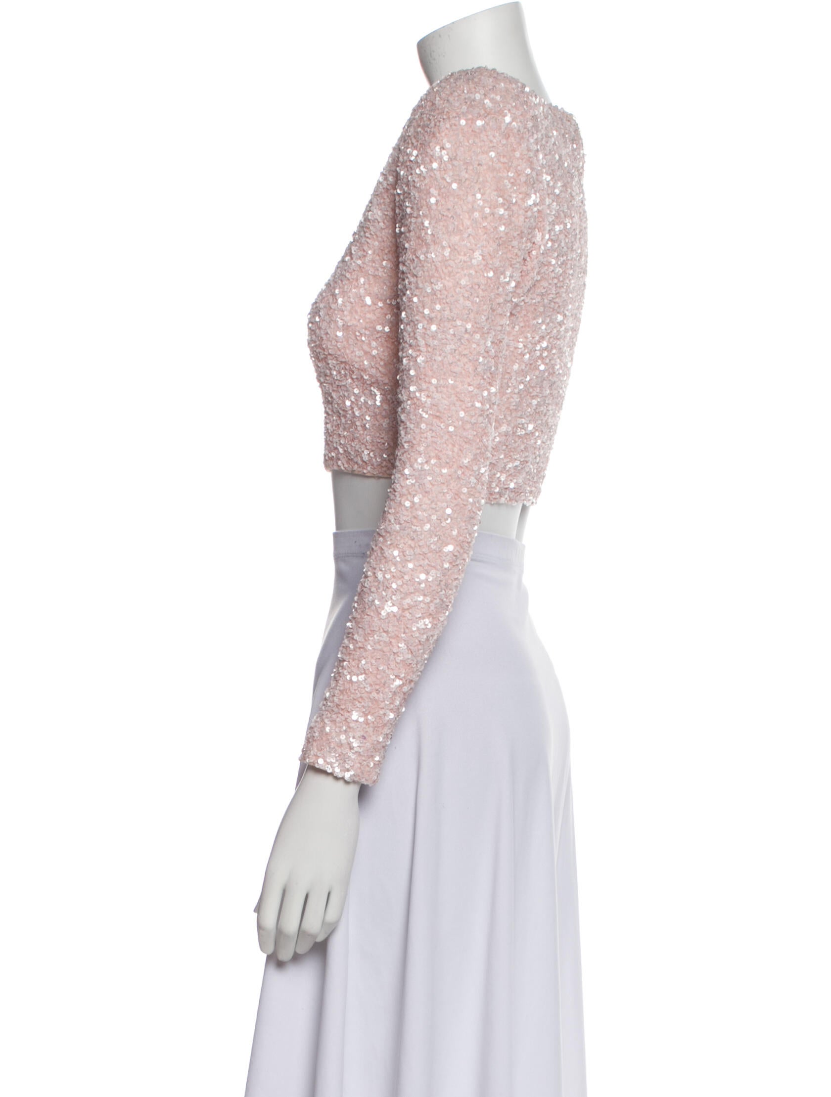 Retrofête Scoop Neck Long Sleeve Crop Top