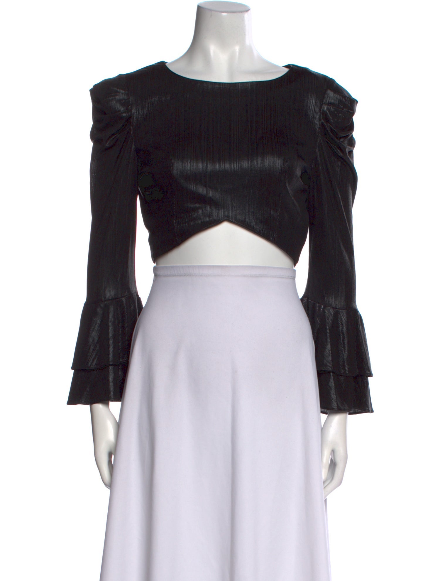 Retrofête Scoop Neck Long Sleeve Crop Top