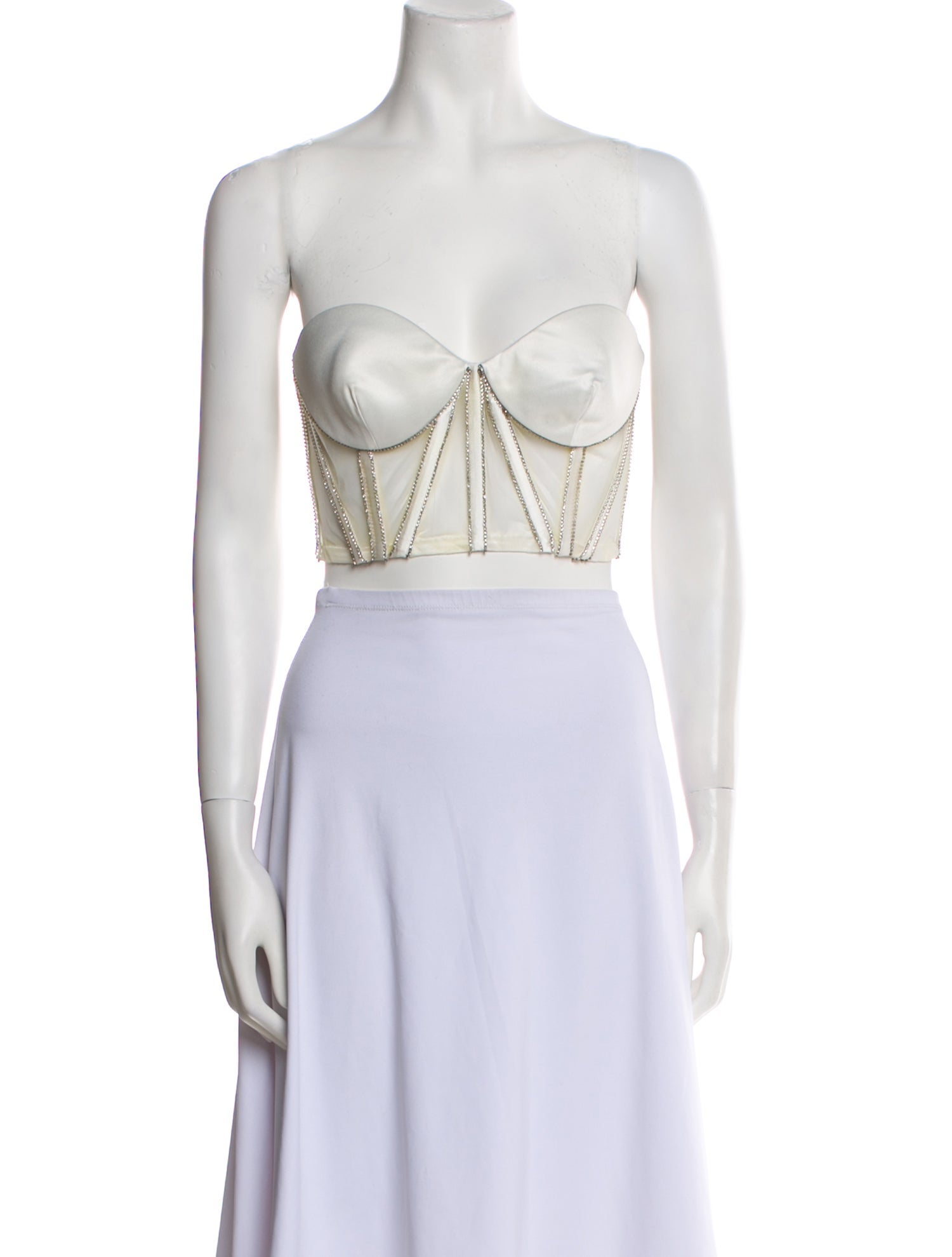 Retrofête Silk Strapless Crop Top