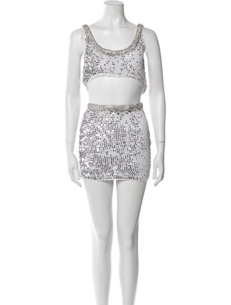 Retrofête Sequin Printed Skirt Set