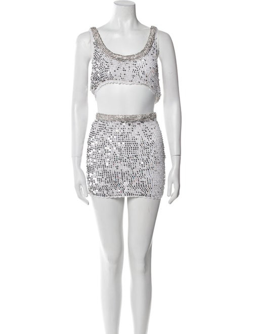 Retrofête Sequin Printed Skirt Set