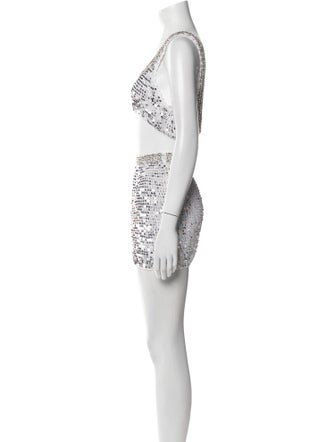 Retrofête Sequin Printed Skirt Set