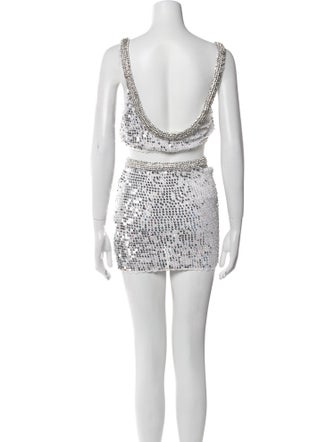 Retrofête Sequin Printed Skirt Set