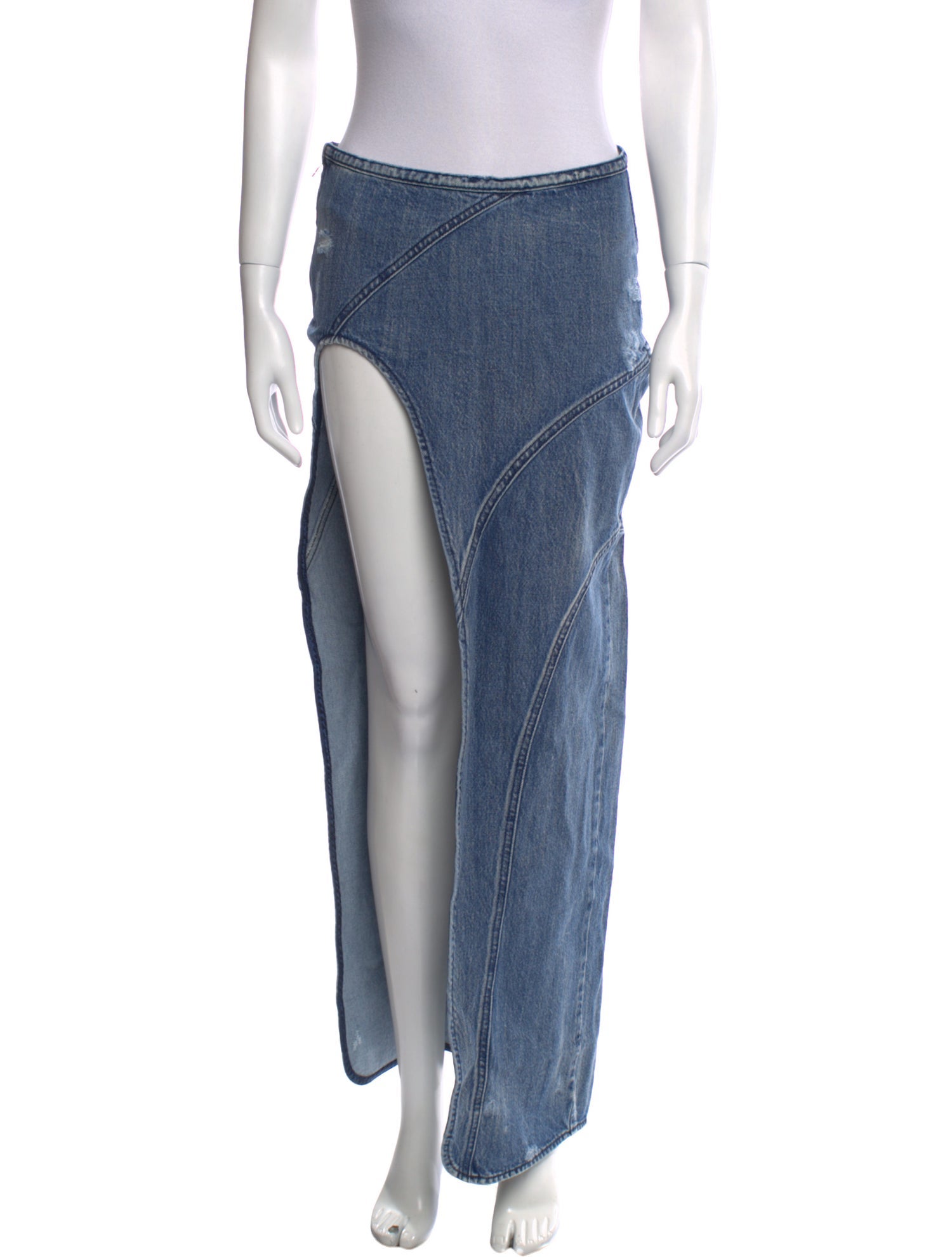 Retrofête Distressed Accents Long Skirt