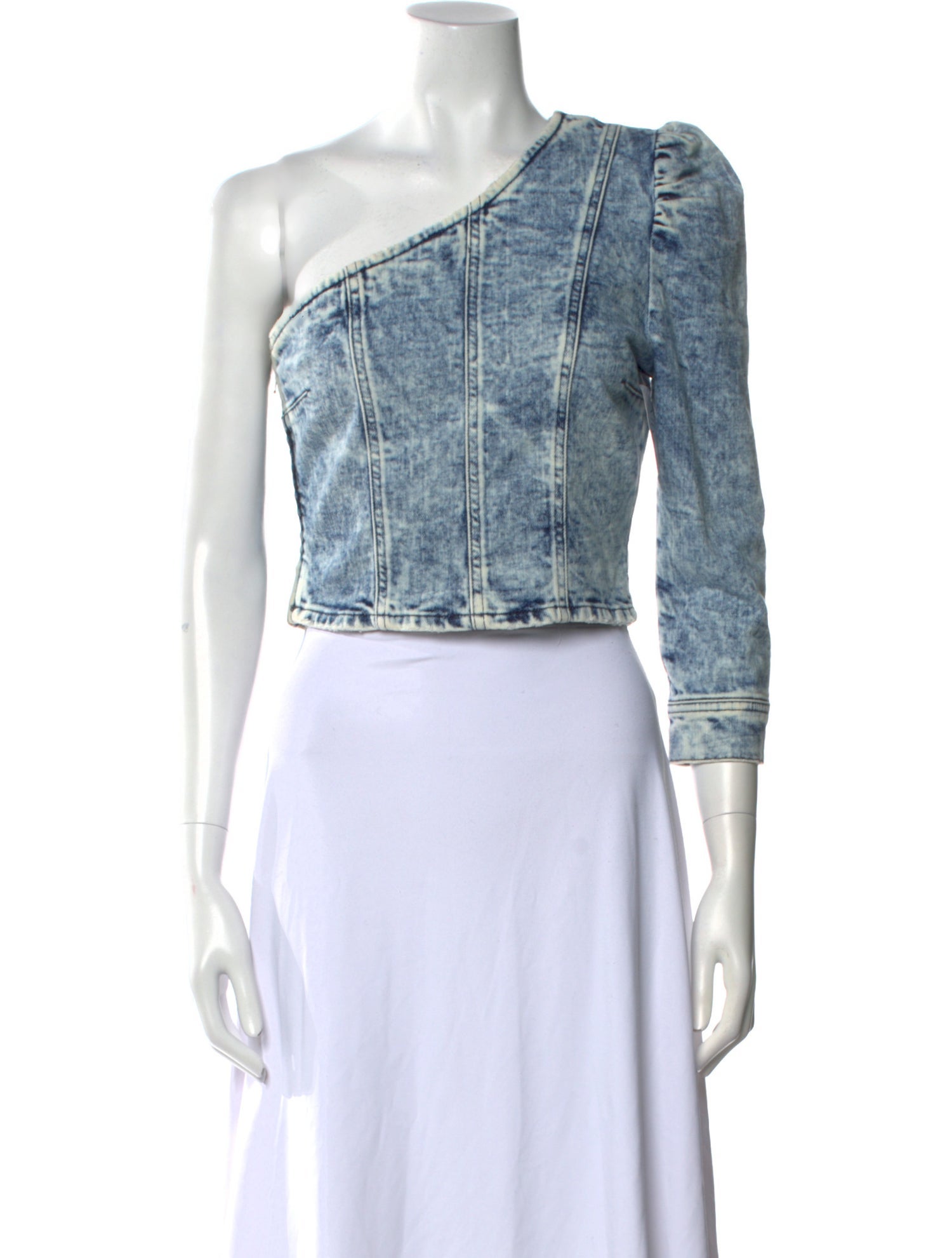 Retrofête One-Shoulder Three-Quarter Sleeve Crop Top w/ Tags