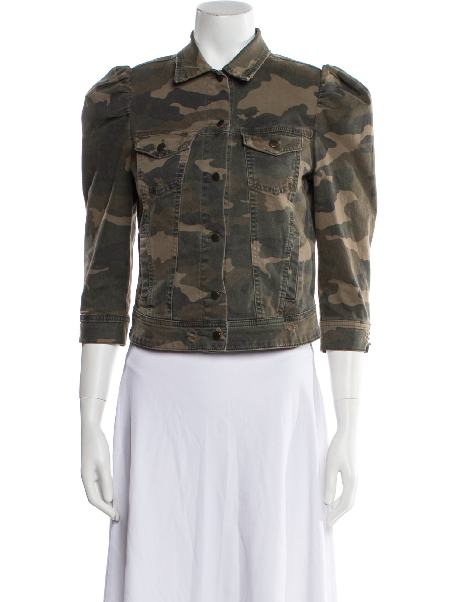 Retrofête Camouflage Print Denim Jacket