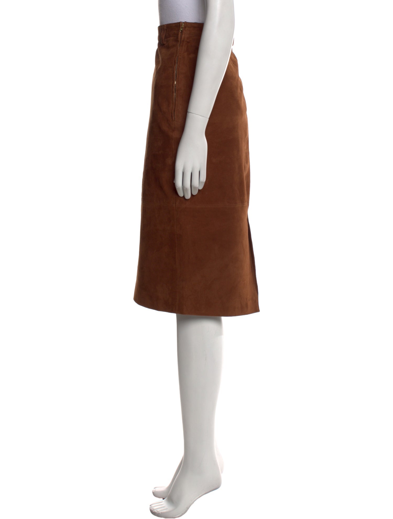 Retrofête Leather Knee-Length Skirt w/ Tags