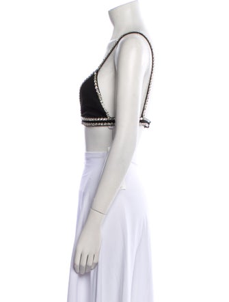 Retrofête V-Neck Sleeveless Crop Top