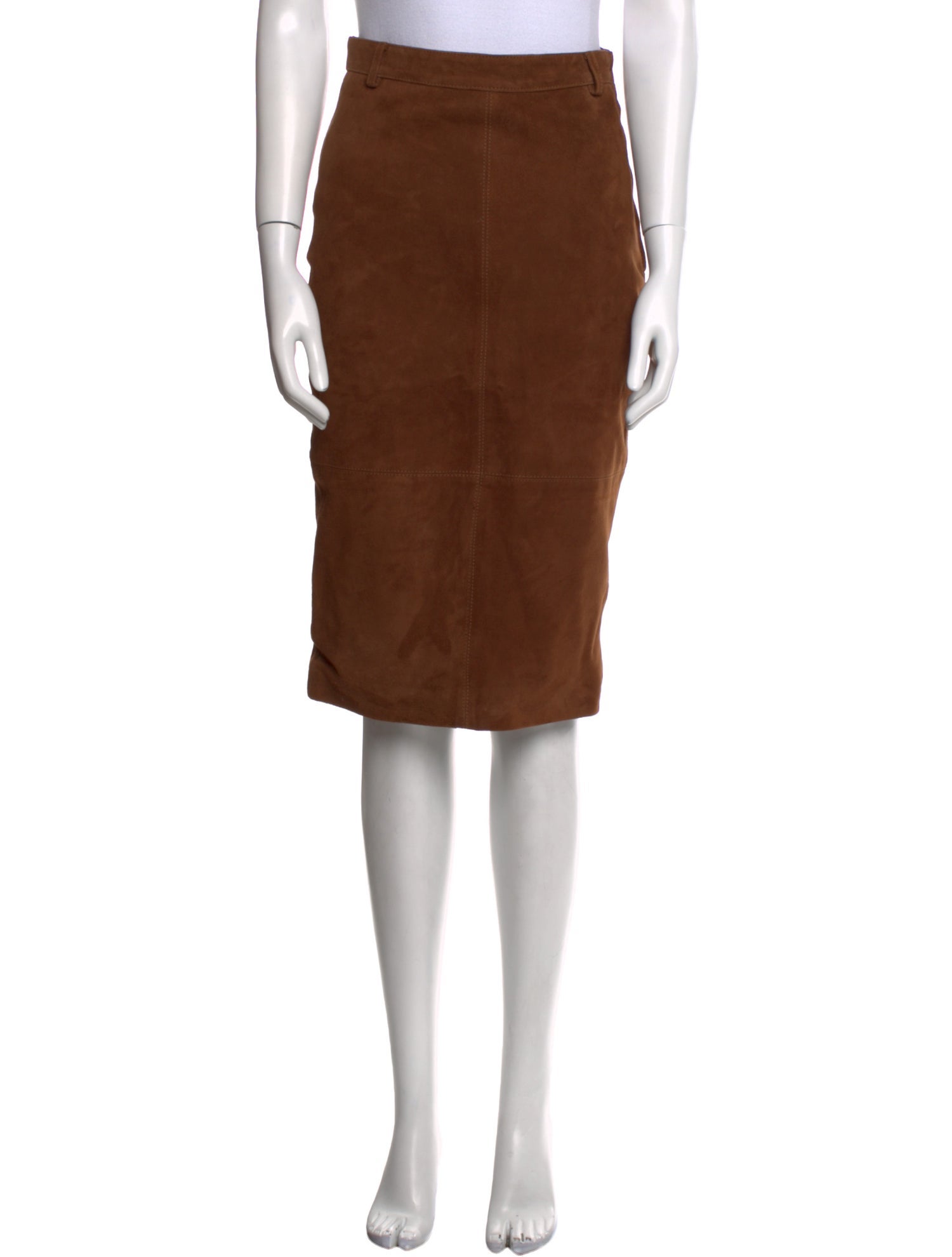 Retrofête Leather Knee-Length Skirt