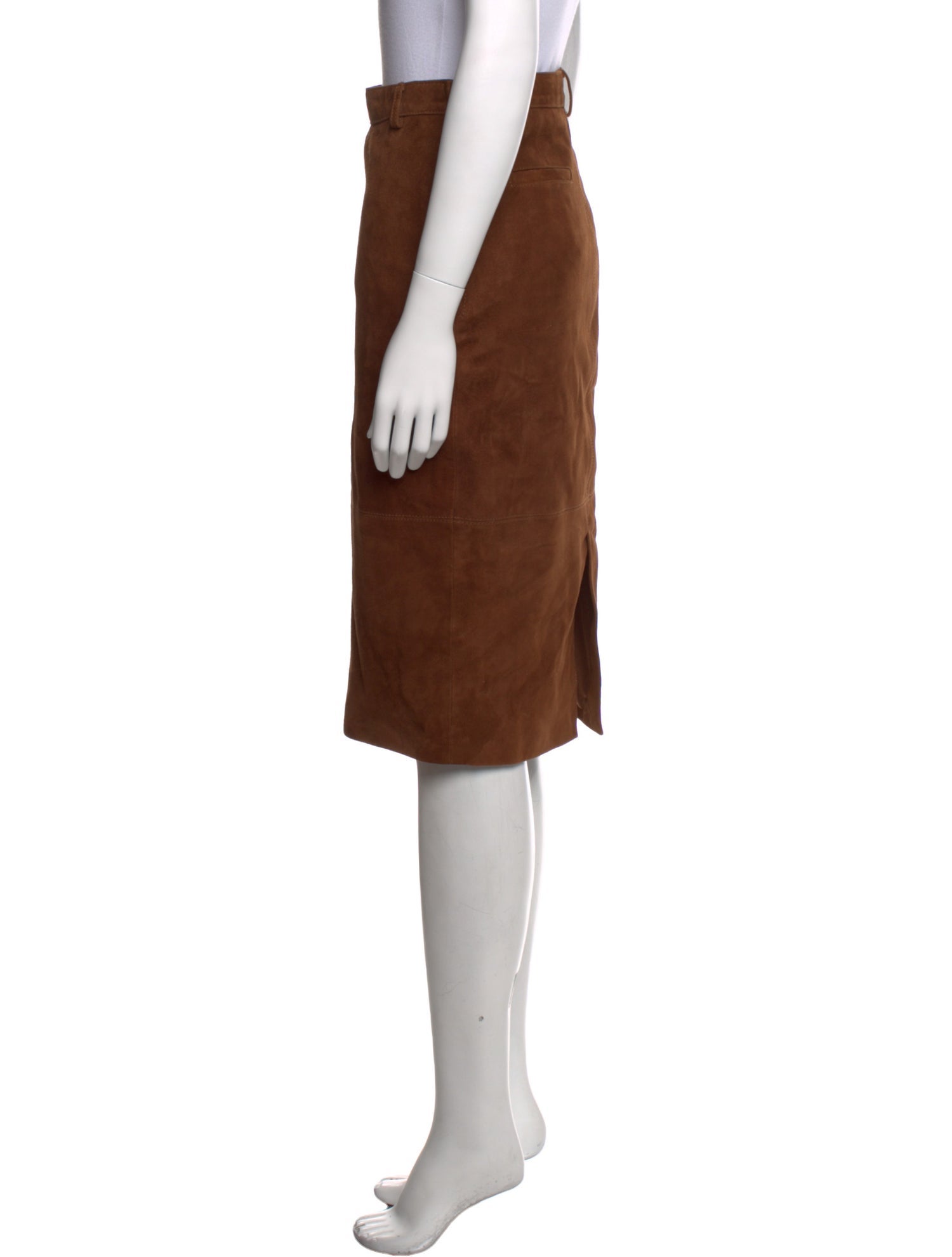 Retrofête Leather Knee-Length Skirt