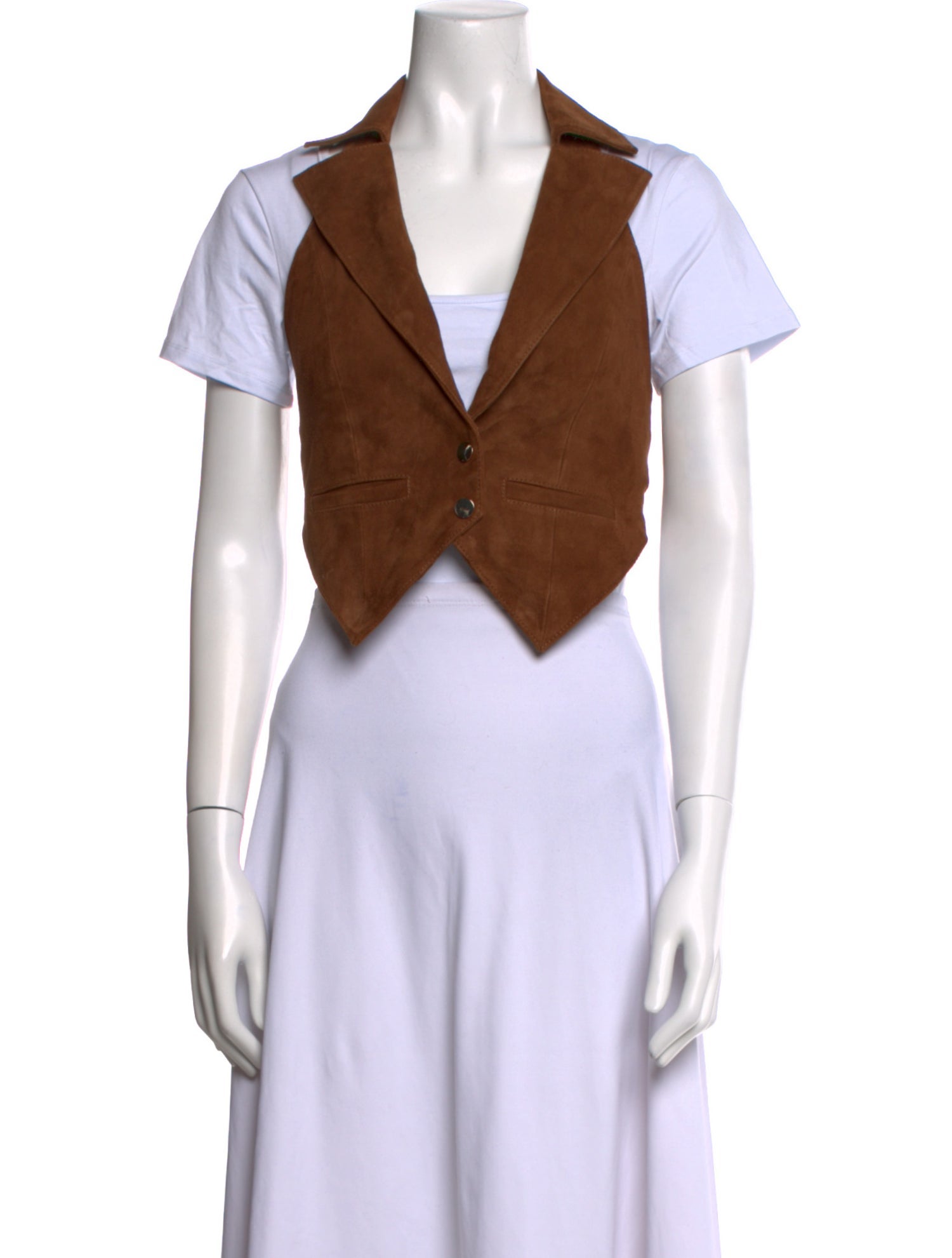 Retrofête Leather V-Neck Crop Top