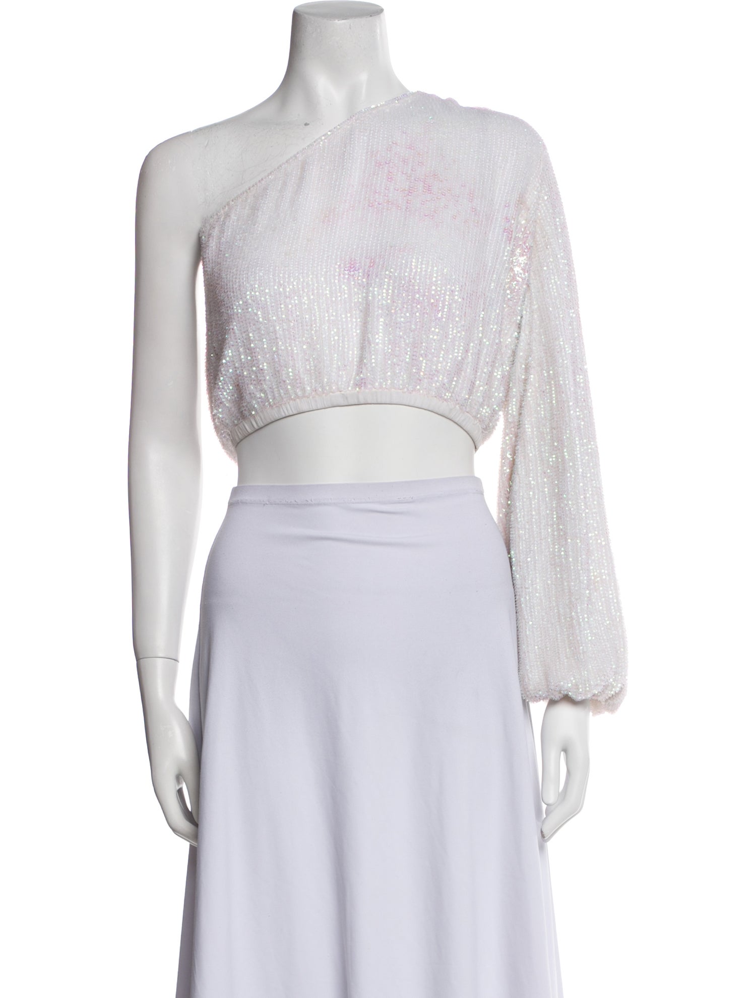 Retrofête Sequin One-Shoulder Crop Top