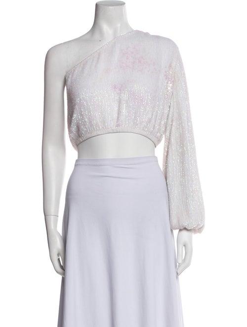Retrofête Sequin One-Shoulder Crop Top