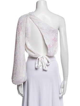 Retrofête Sequin One-Shoulder Crop Top