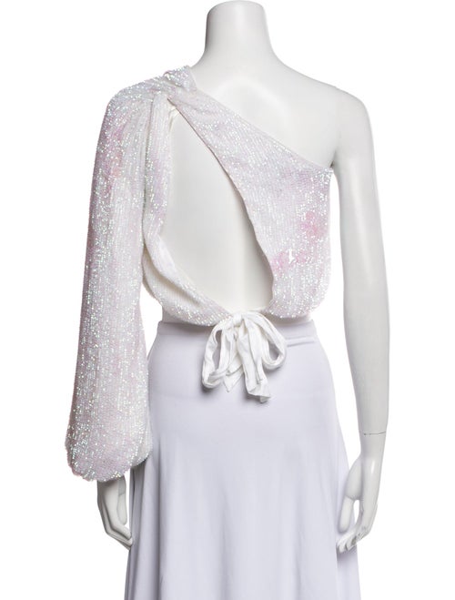 Retrofête Sequin One-Shoulder Crop Top