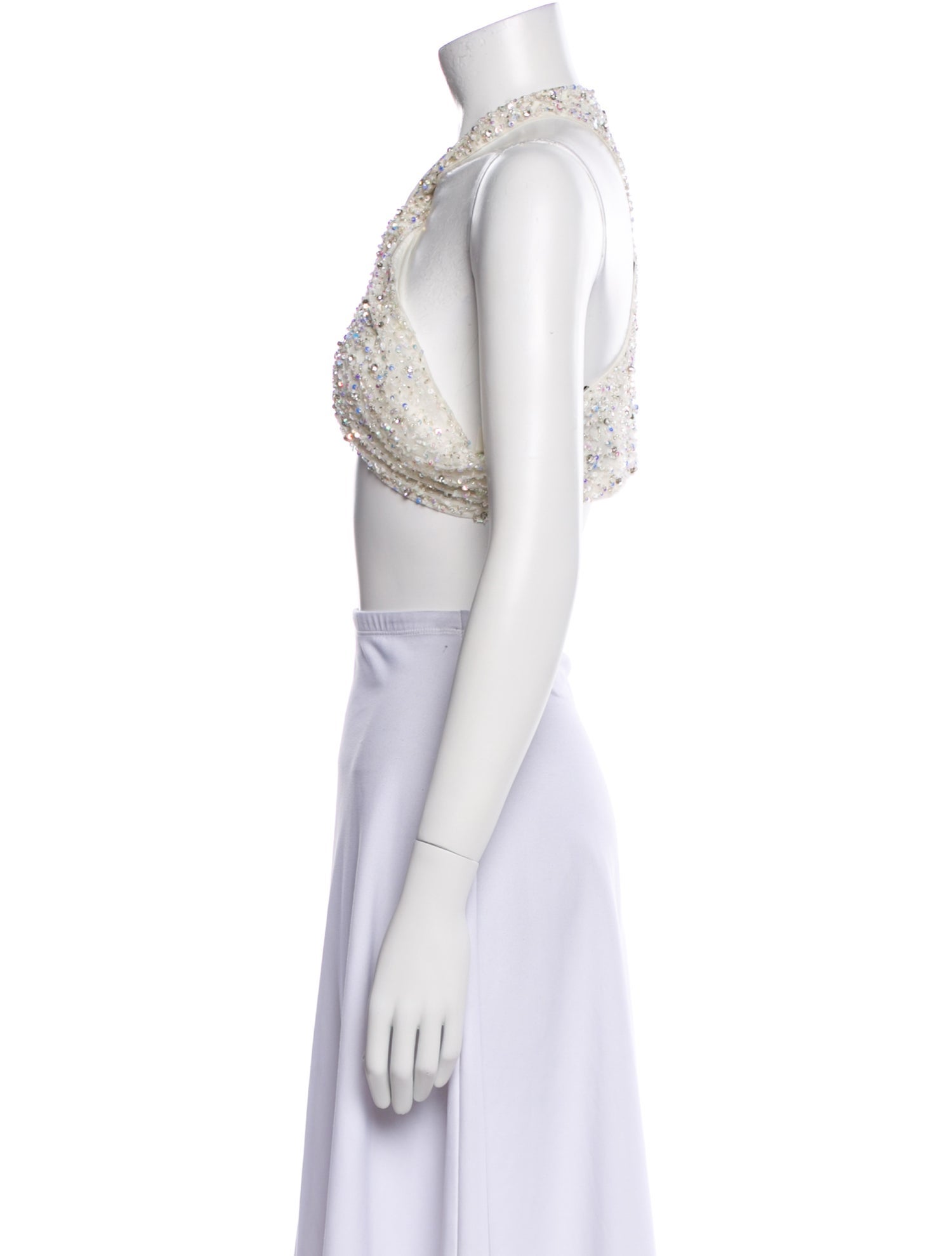 Retrofête Nylon Halterneck Crop Top