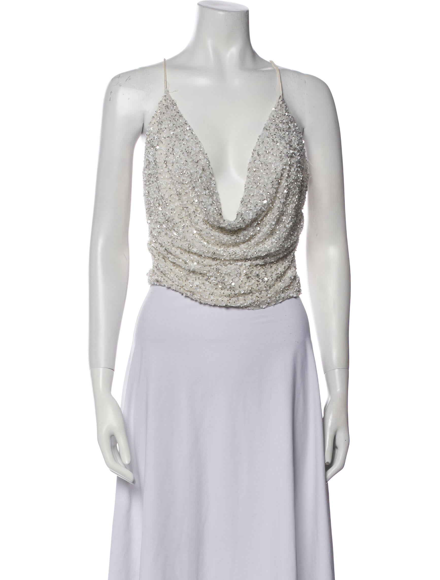 Retrofête Cowl Neck Sleeveless Crop Top