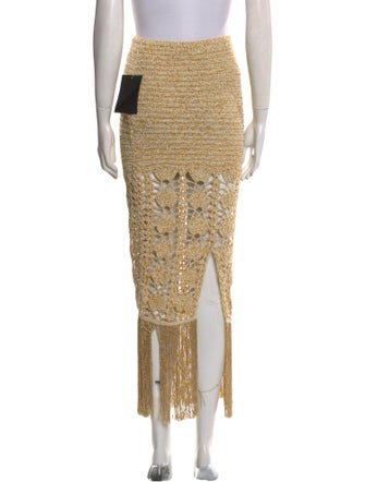 Retrofête Fringe Trim Accent Midi Length Skirt