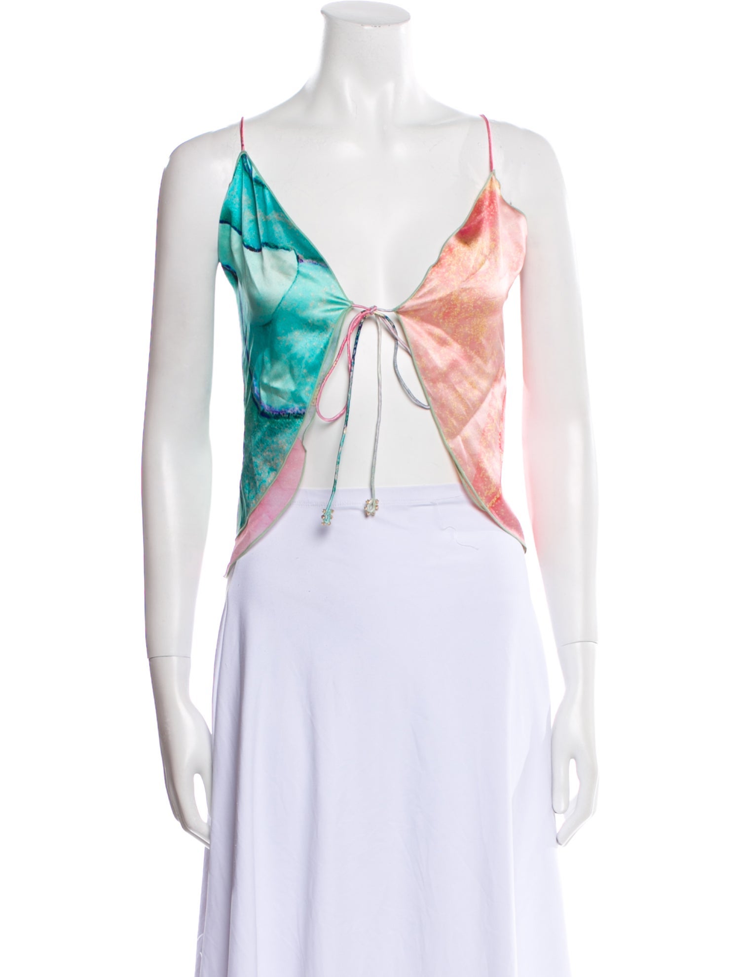 Retrofête Silk Printed Crop Top