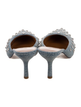 Retrofête Denim Distressed Accents Mules