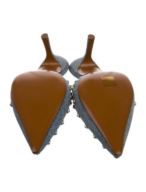 Retrofête Denim Distressed Accents Mules