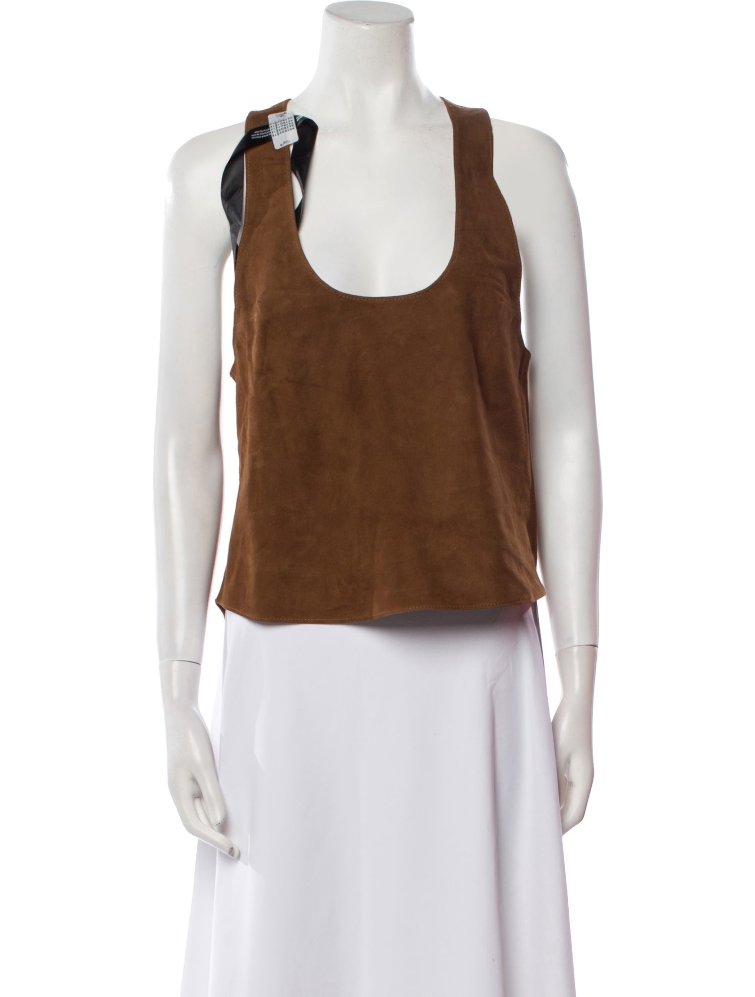 Retrofête Leather Scoop Neck Top w/ Tags
