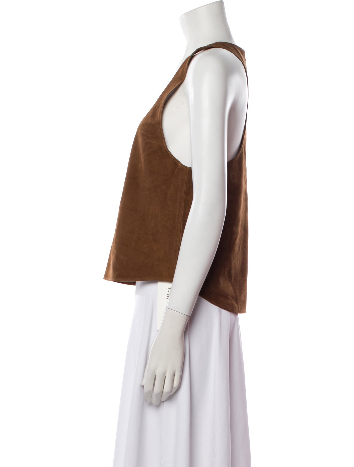 Retrofête Leather Scoop Neck Top w/ Tags