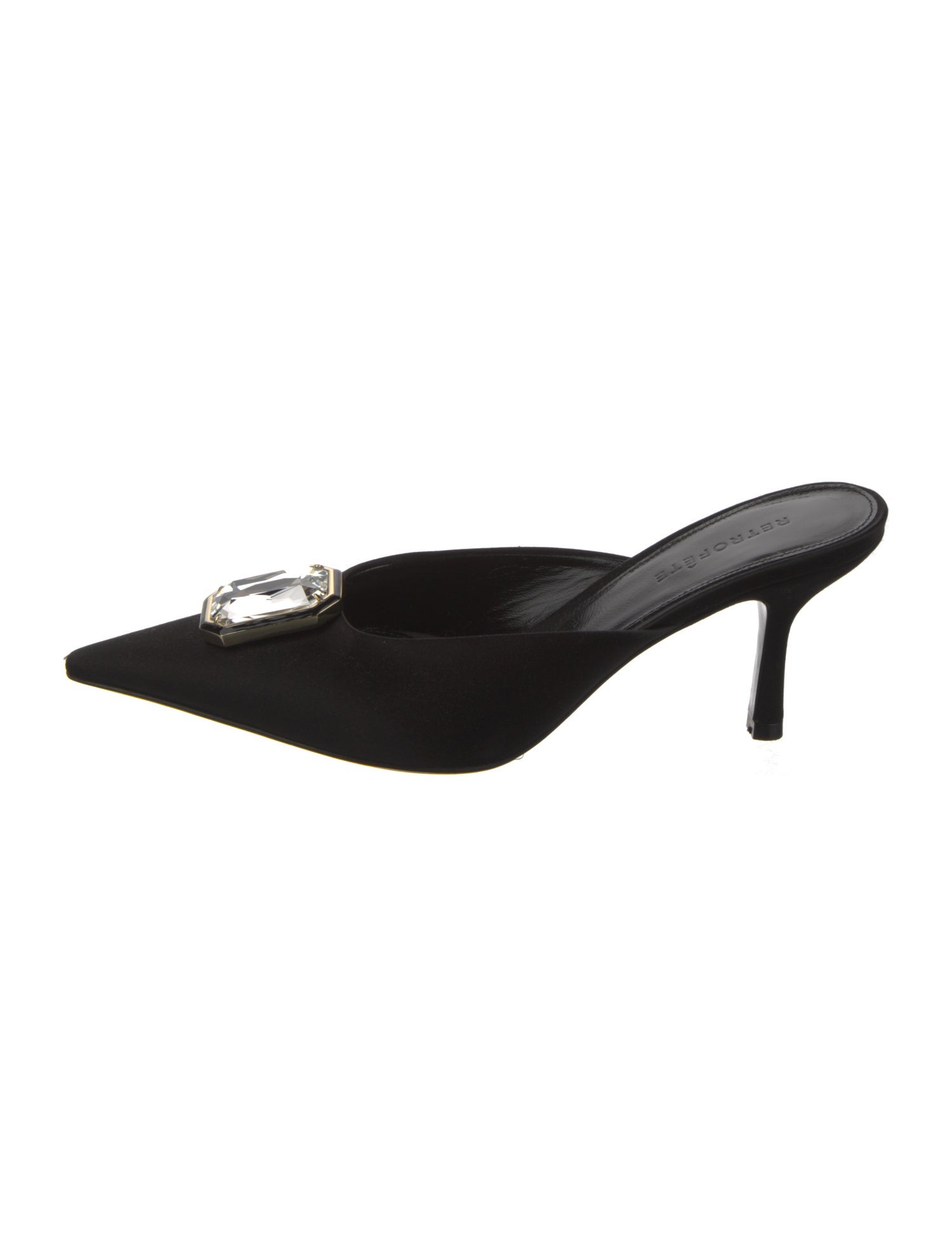 Retrofête Satin Crystal Embellishments Mules