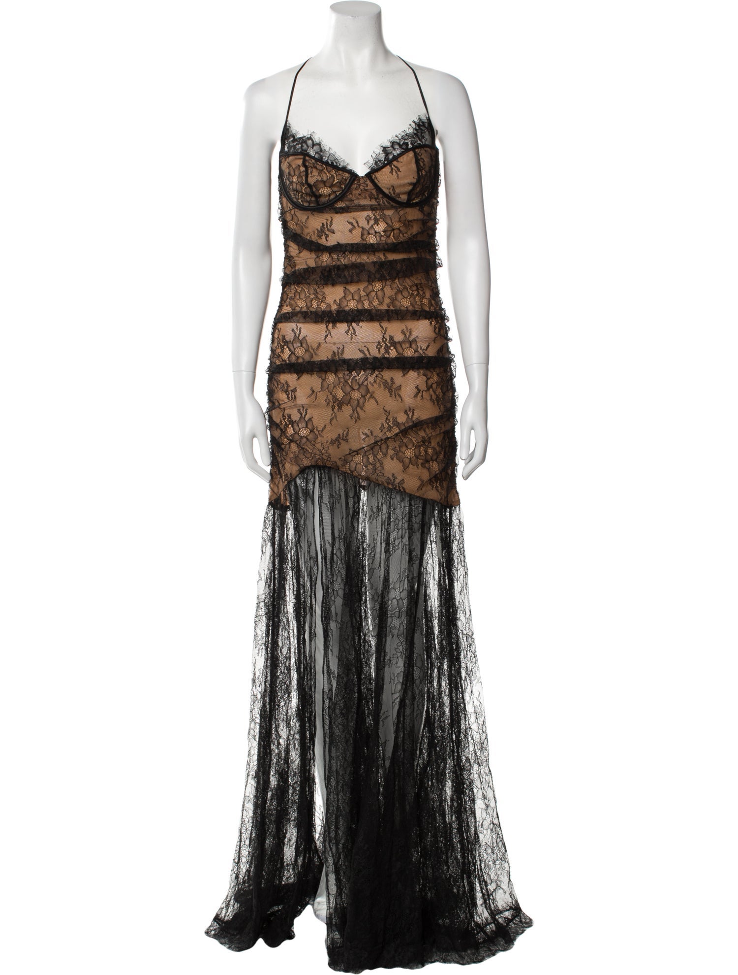 Retrofête Lace Pattern Long Dress