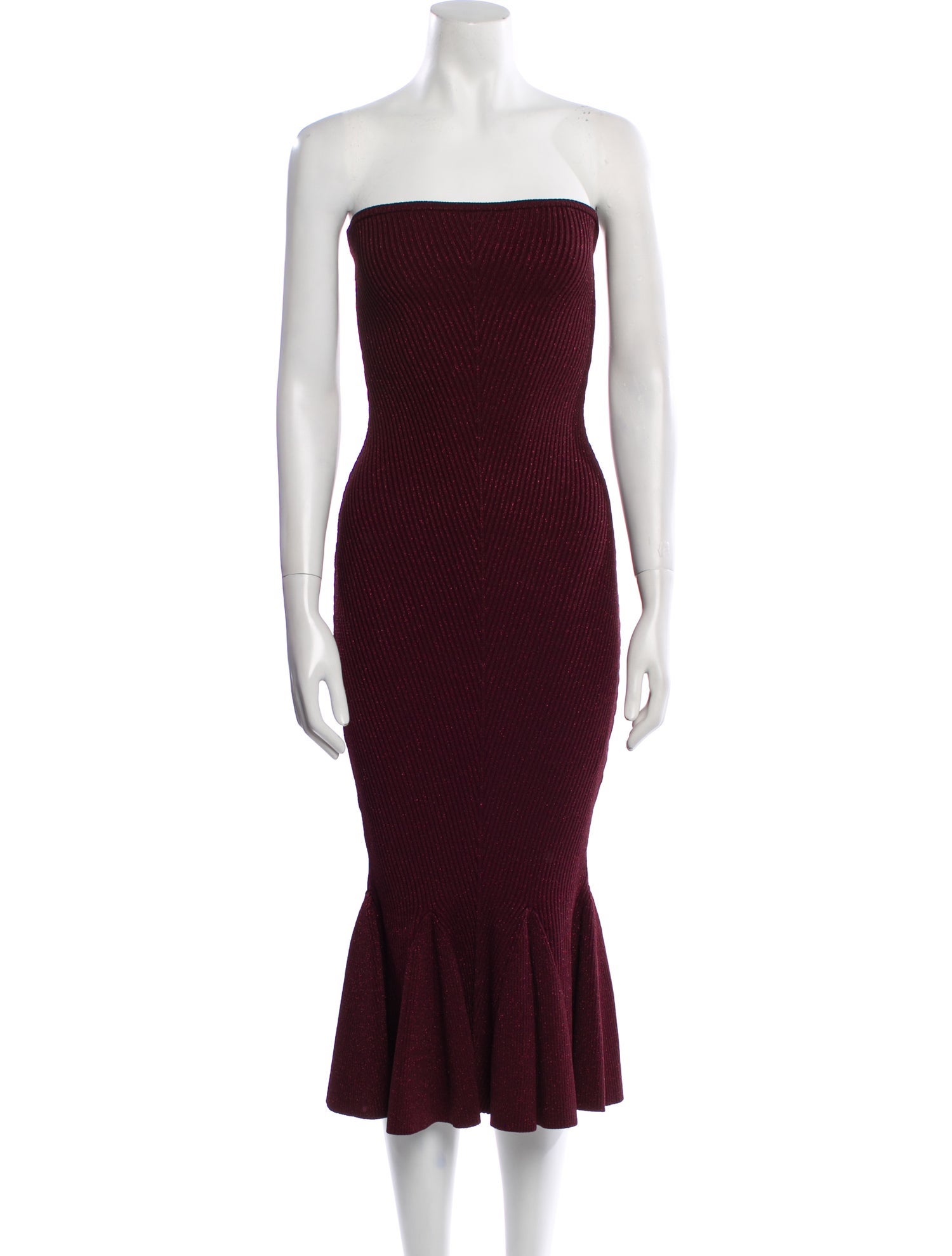 Retrofête Strapless Midi Length Dress