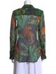 Retrofête Silk Printed Button-Up Top