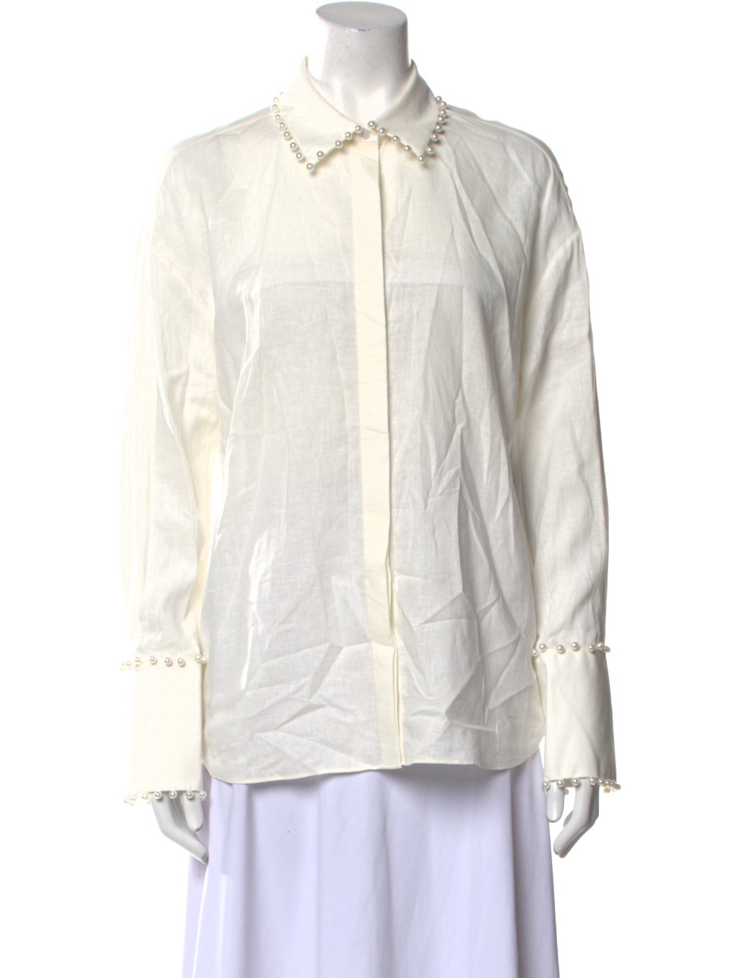 Retrofête Linen Long Sleeve Button-Up Top w/ Tags