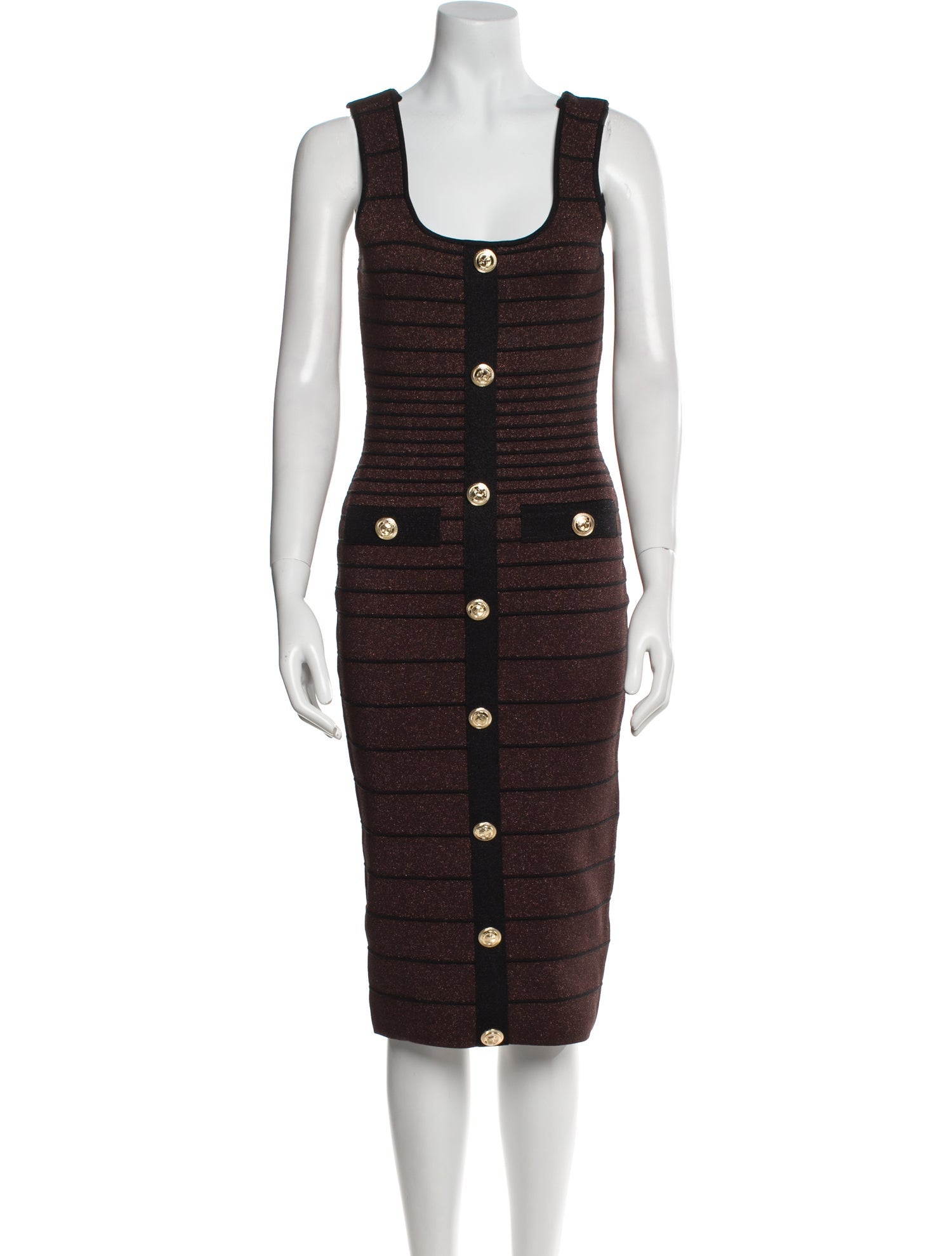 Retrofête Scoop Neck Midi Length Dress