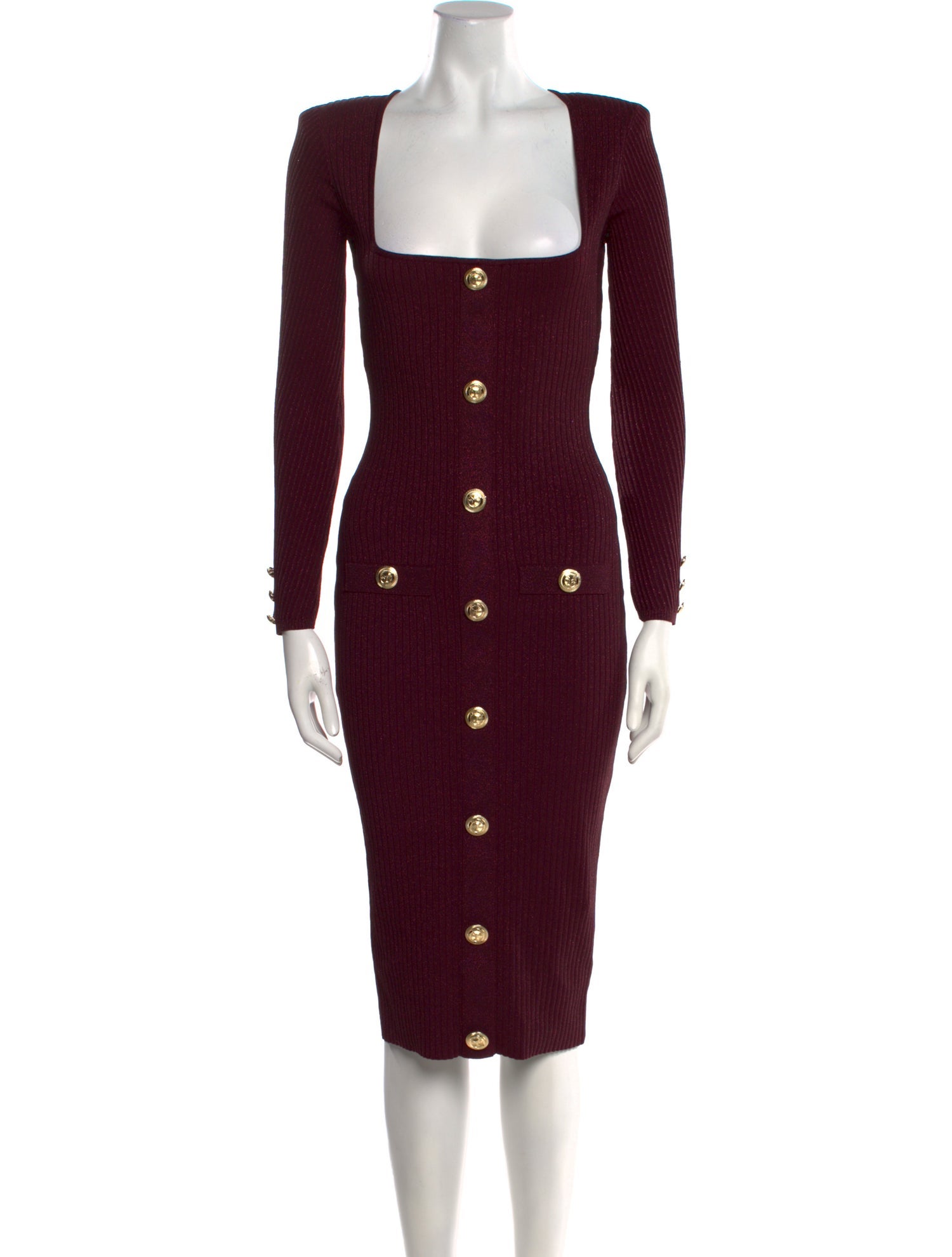 Retrofête Square Neckline Midi Length Dress