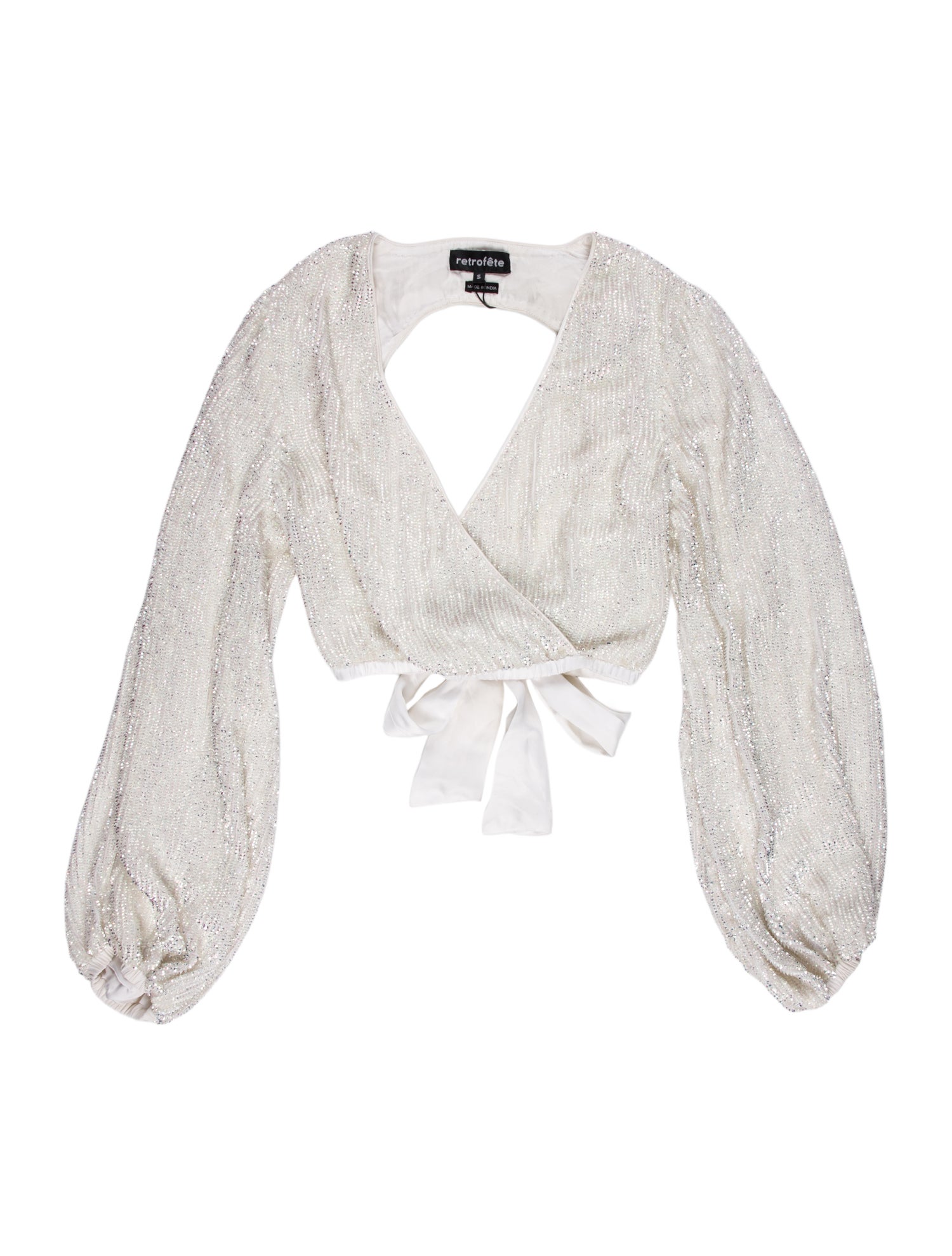 Retrofête V-Neck Long Sleeve Crop Top