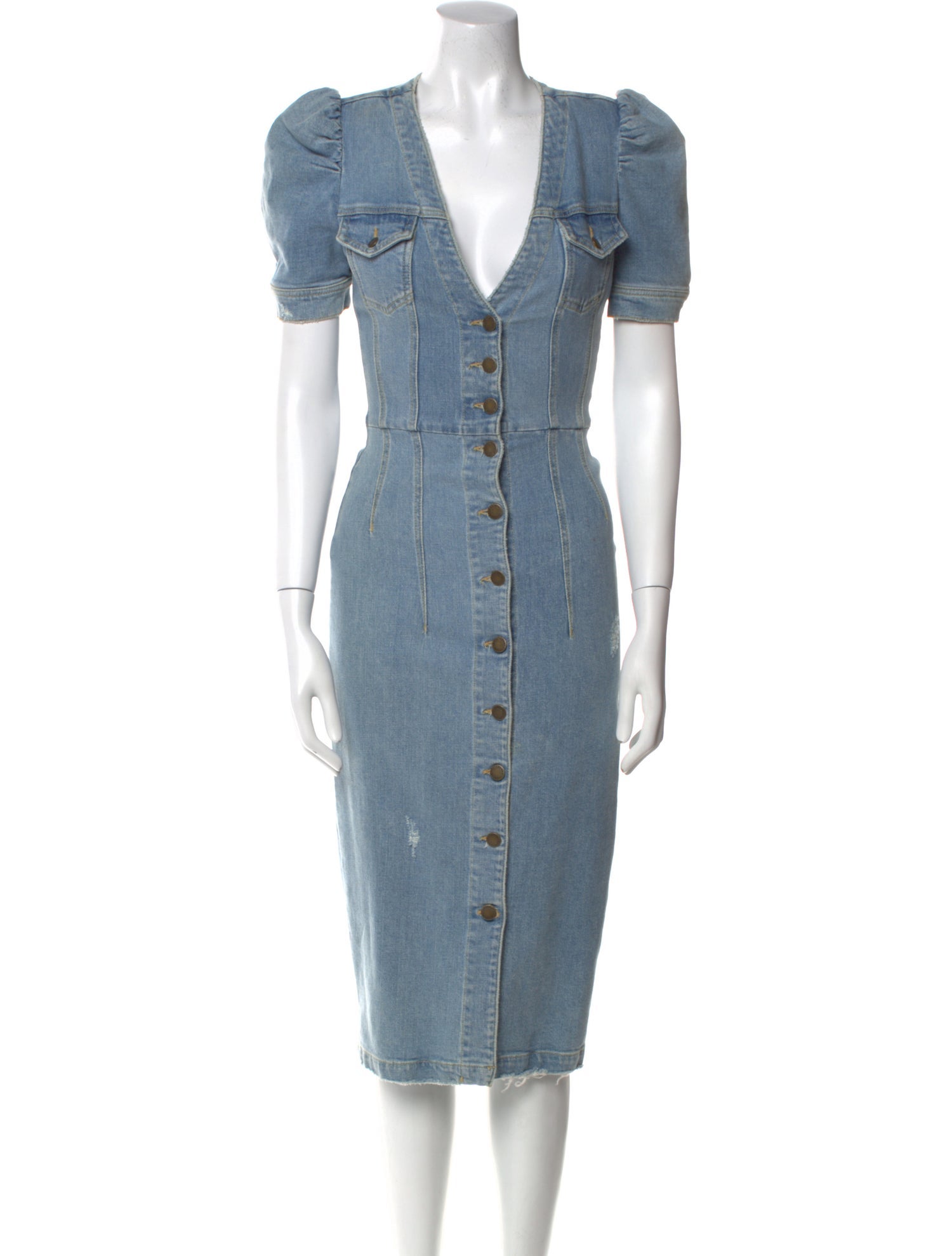 Retrofête V-Neck Midi Length Dress