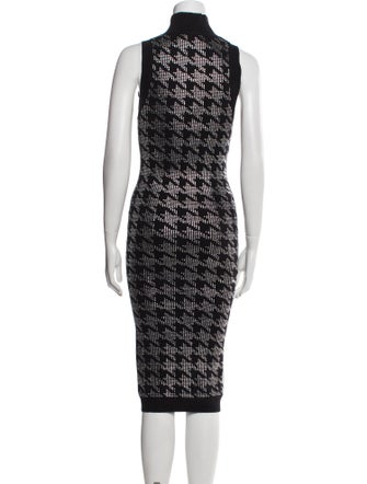 Retrofête Houndstooth Print Midi Length Dress
