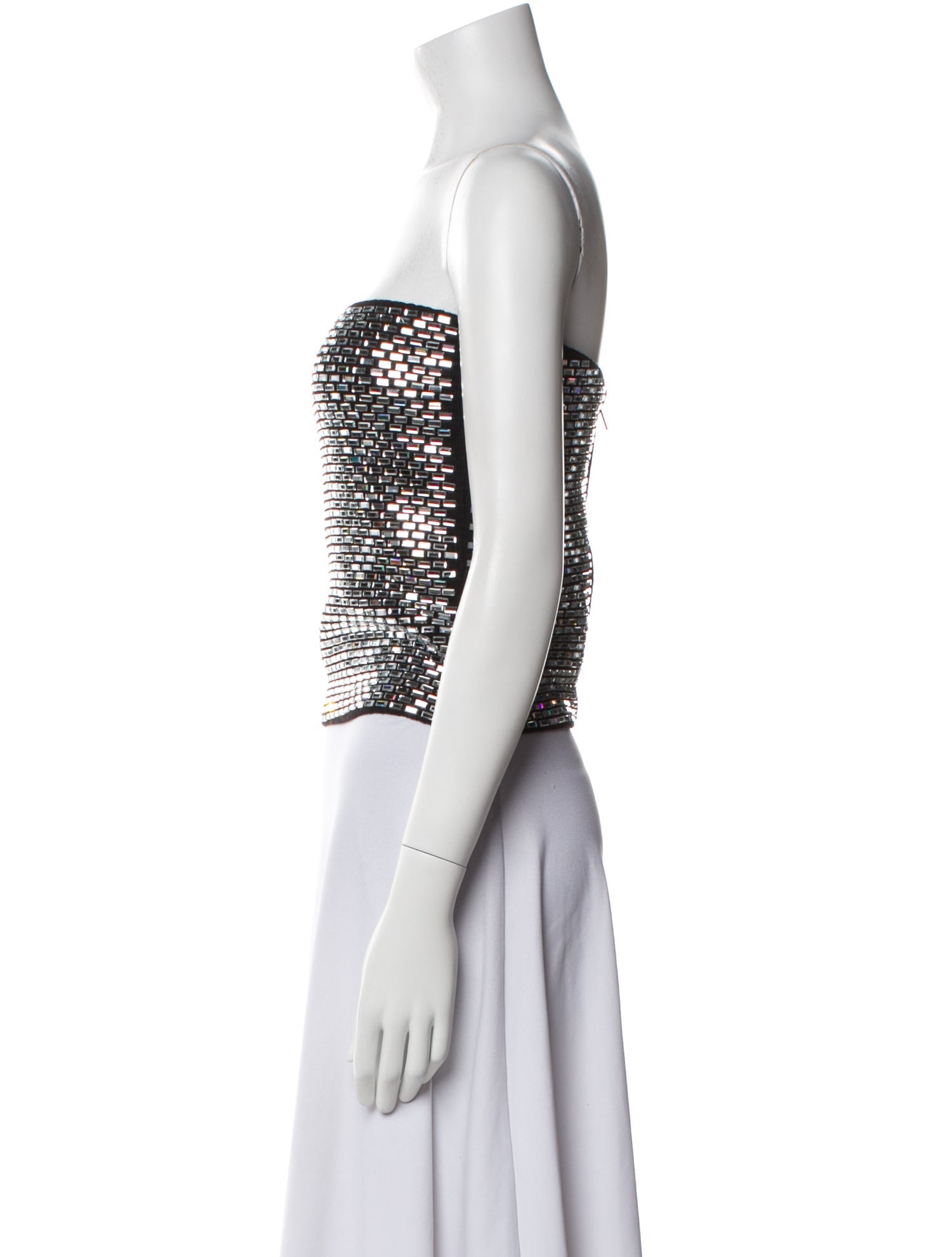 Retrofête Printed Strapless Crop Top