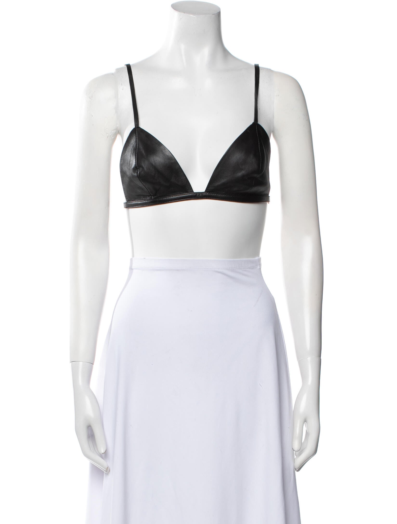 Retrofête Leather V-Neck Crop Top