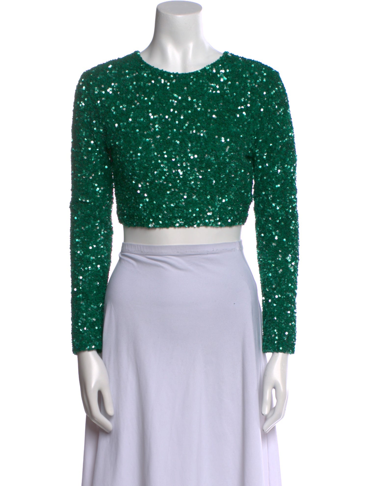 Retrofête Crew Neck Long Sleeve Crop Top