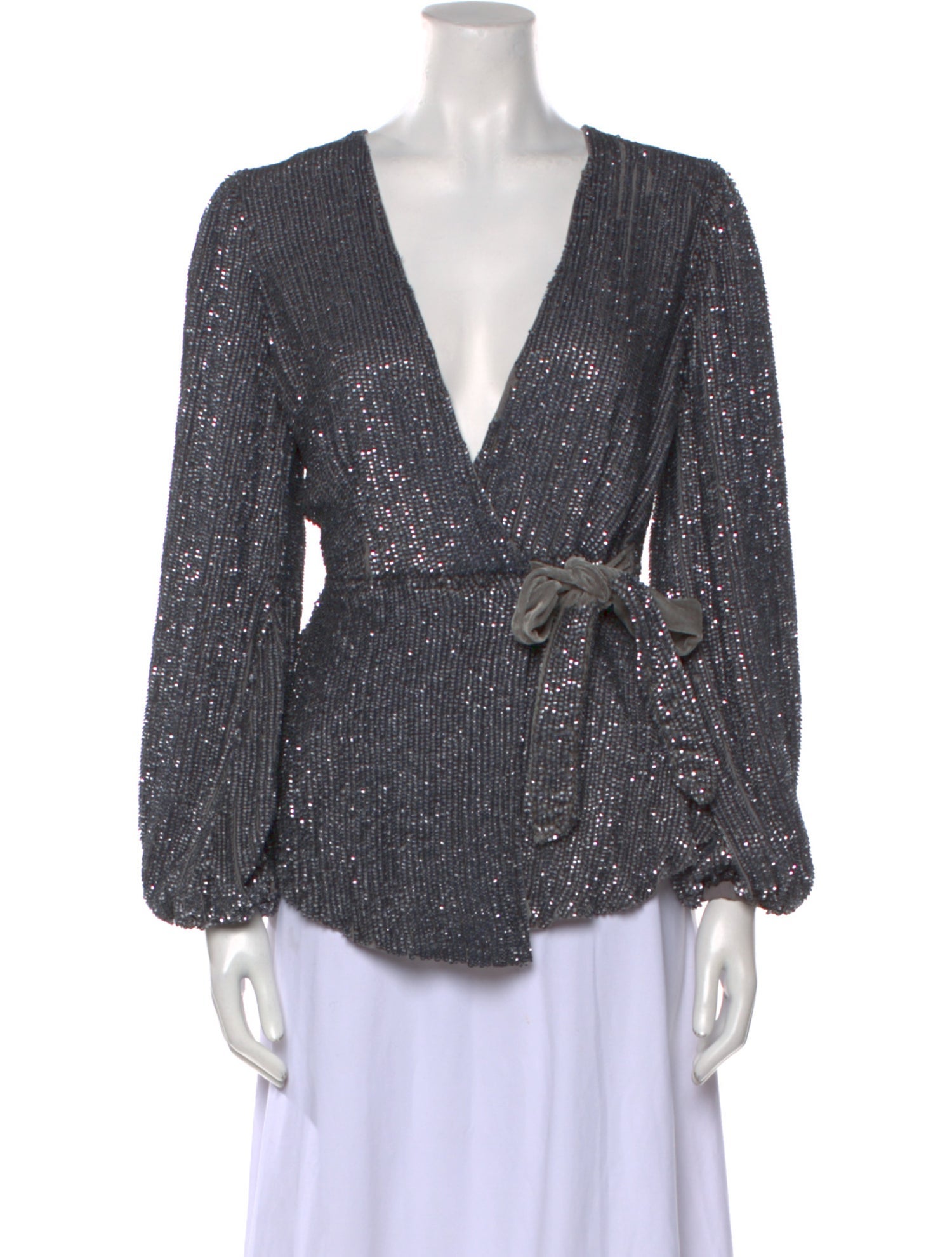 Retrofête Printed V-Neck Blouse