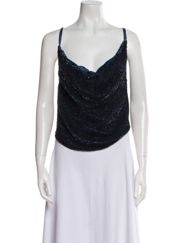 Retrofête Tops Sequin Cowl Neck Top XS