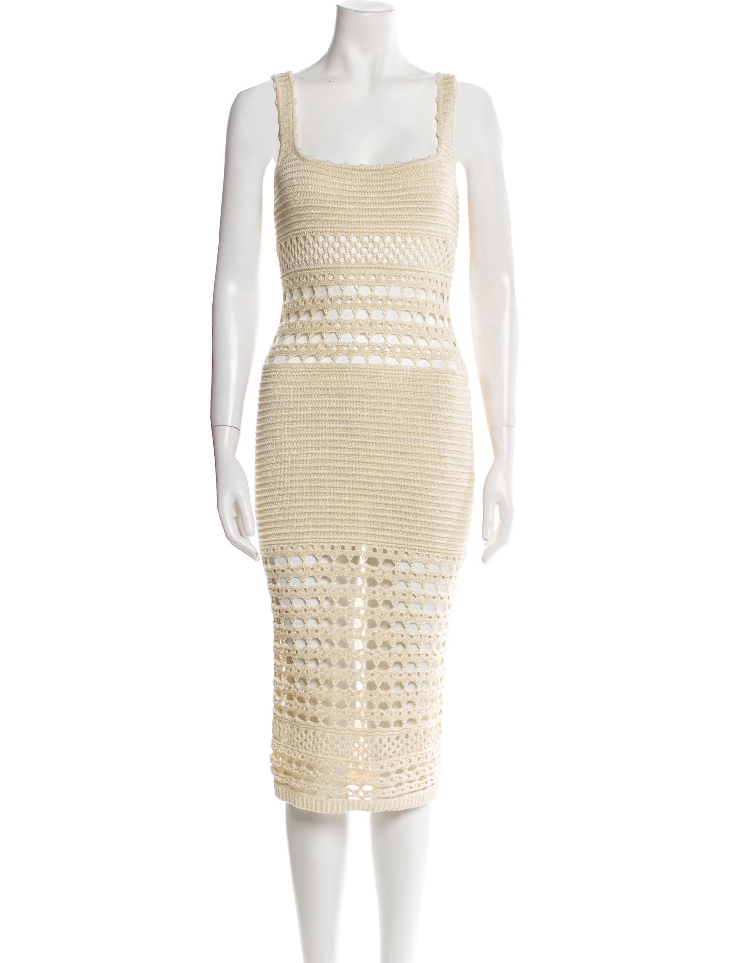 Retrofête Square Neckline Midi Length Dress