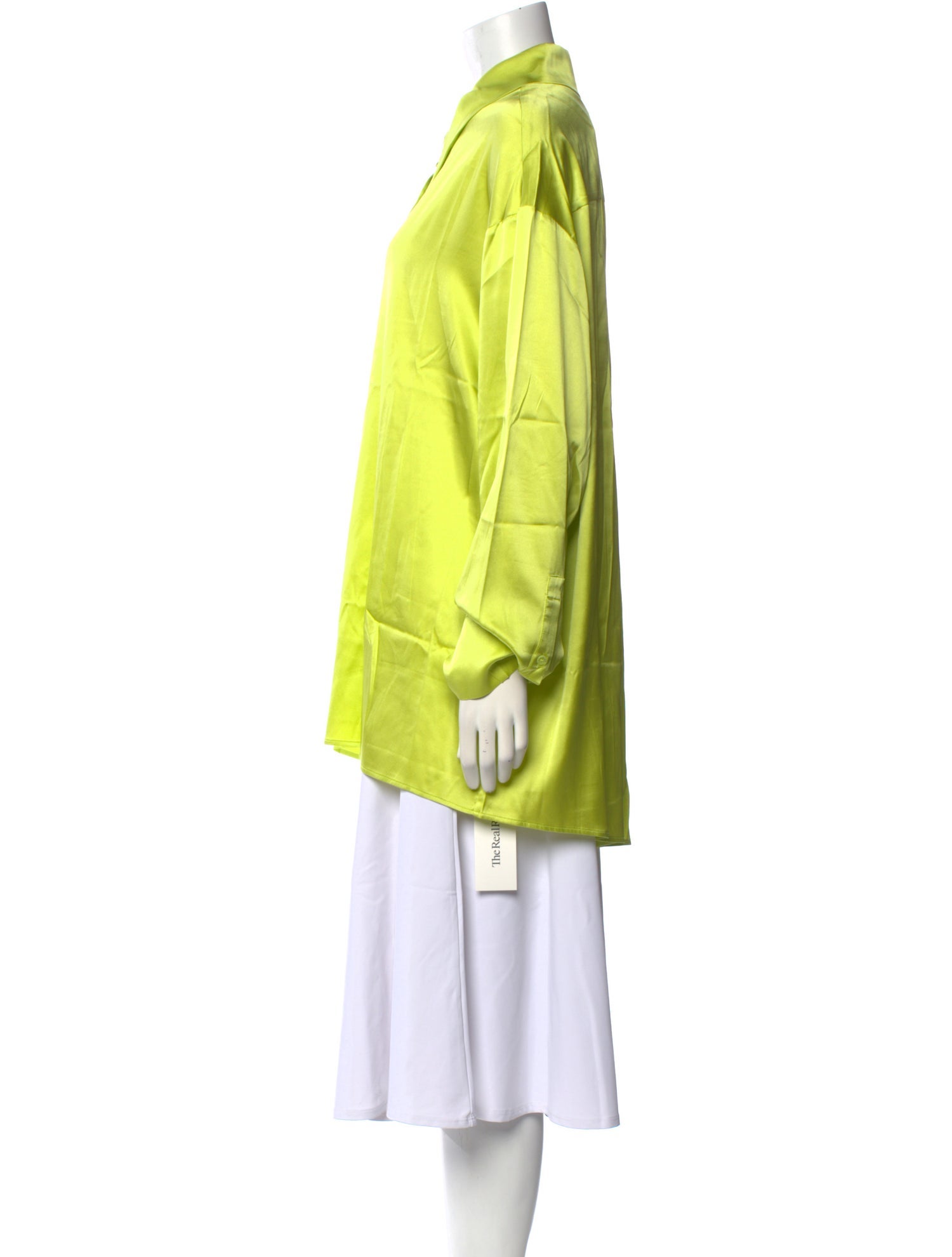 Retrofête Silk Long Sleeve Button-Up Top