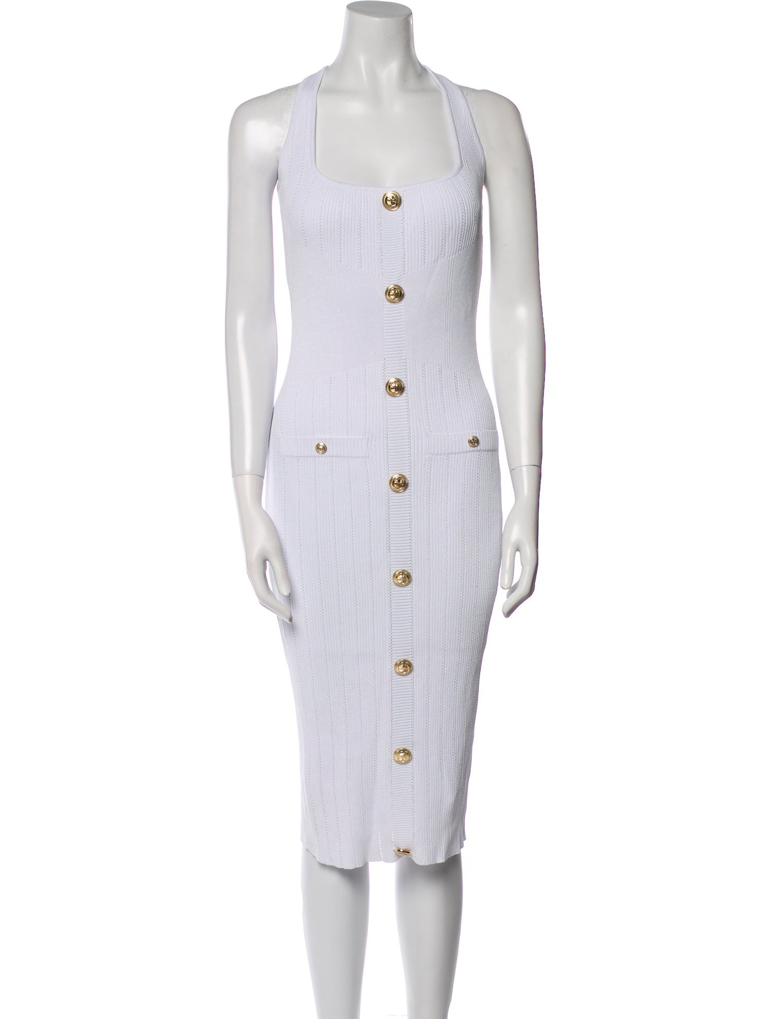 Retrofête Square Neckline Midi Length Dress