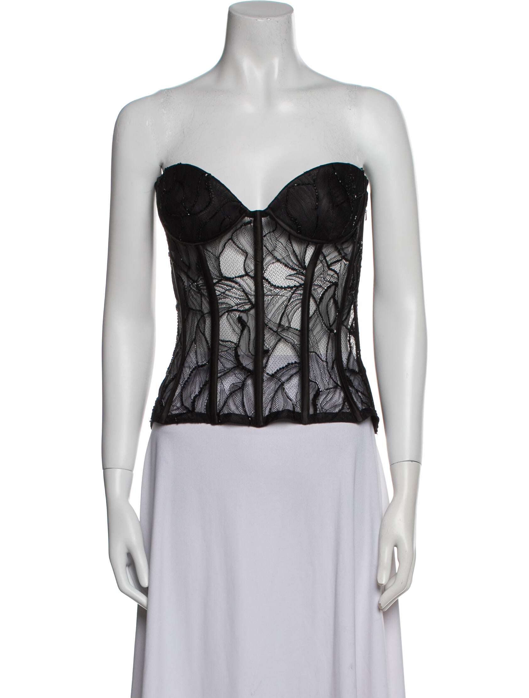 Retrofête Lace Pattern Strapless Crop Top w/ Tags